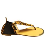 Rouge Thong Sandals Womens Sz 7 Multi Elastic Goring Heel Animal Print R... - $32.40