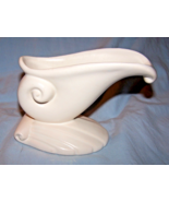 Vintage Unmarked White Vase/Planter w/Shell Base-4 1/2 inches tall - $19.82 CAD