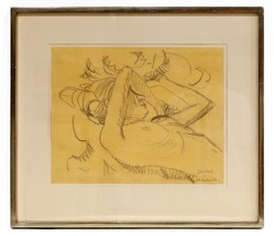 Die Schlafende Di Erich Heckel Schizzo A Matita Su Pergamena 24&quot; X 21&quot; F... - $50,369.76