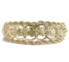Vintage 1950&#39;s Wide Clover Rope Chain Bracelet 14K Yellow Gold, 37.14 Grams - £2,964.12 GBP