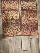 Set 8 Leopard Place Mats Woven Bamboo Rollable Table Art Animal Print 18 x 11.75 - £21.03 GBP