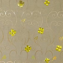 Dundee Deco AZ-G025A Damask Glitter Gold, Mustard Yellow Green Flowers, Scrolls  - £17.02 GBP