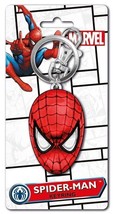 Marvel Comics Spider-Man Mask Face Colored Pewter Key Ring Keychain, NEW UNUSED - £5.47 GBP