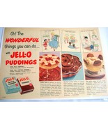 1953 Color Ad Oh! The Wonderful Things You Can Do...With Jell-O Puddings - $10.95 CAD