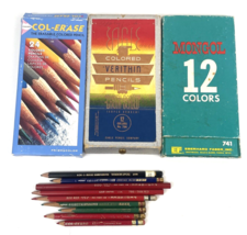 Vintage Colored Pencils Lot Prismacolor Eagle Verithin Eberhard Faber Mo... - $45.00