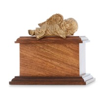 Small/Keepsake 40 Cubic Inch Wood Sleeping Baby Funeral Cremation Urn - $174.99