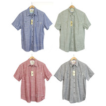 NWT Woolrich Men&#39;s Short Sleeve Button Down 100% Cotton Woven Shirt Sz M... - $29.99