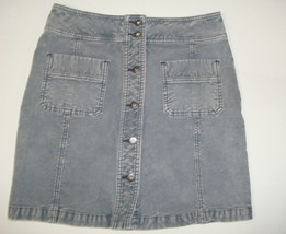Womens New 6 Merrigan Noir Blue Skirt Corduroy NWT PrAna Work Buttons Ca... - $107.91