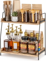 Countertop Coffee Station Organizer, 2 Tier Wooden Shelf For Coffee Bar,... - $32.99