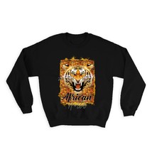 Tiger Tribal Nature : Gift Sweatshirt Wild Animals Wildlife Fauna Safari Species - £22.35 GBP