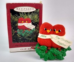 Vtg Hallmark Keepsake Ornament 1994 Our Christmas Together Clip On Red Birds - £3.77 GBP