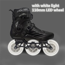  wheel led flash inline skates shoes with 3x110mm white blue green red pink light color thumb200