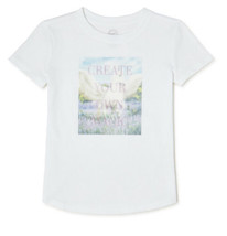 Wonder Nation Create Your Own Magic Girls Embellished S/S T-Shirt Sz L 10-12 - £9.58 GBP