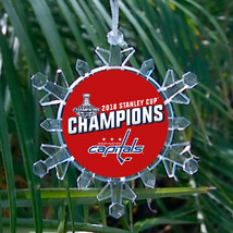 Washington Capitals Stanley Cup Champs Snowflake Holiday Christmas Tree ... - $16.31