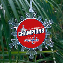 Washington Capitals Stanley Cup Champs Snowflake Holiday Christmas Tree ... - £12.75 GBP