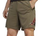 adidas Men&#39;s Train Essentials Camo-Filled Logo Training Shorts Olive/Red... - $21.99