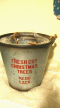 Set Christams Buckets in distressed metal - larger sizes image 2