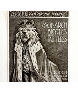 Monarch Bicycles 1897 Advertisement Victorian Bikes Lion King Woodcut DW... - €21,47 EUR