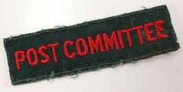 Vintage Green &amp; Red POST COMMITTEE Uniform Badge Boy Scouts America Camp... - $13.27 CAD