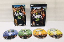 The Sims 2 Video Game PC CD-ROM 4 Discs + Manual Complete 2005 Rare - £15.27 GBP