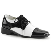 FUNTASMA Men&#39;s Shiny Retro Disco Black/White Loafers Halloween Costume Shoes - £44.85 GBP