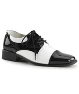 FUNTASMA Men&#39;s Shiny Retro Disco Black/White Loafers Halloween Costume S... - £44.79 GBP