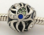 Authentic Chamilia Featherstone Blue &amp; Green Crystal Bead 2025-0789 - $25.64