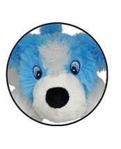 National Toy Laying Down Blue &amp; White Fluffy Dog Plush Stuffed Animal - 10&quot; - £7.74 GBP