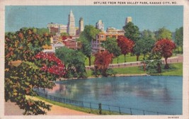 Skyline from Penn Valley Park Kansas City Missouri MO 1935 Postcard B32 - £2.34 GBP