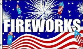 3x5 FireWorks 4th of July Flag 3&#39;x5&#39; House Banner US SELLER 100D - £14.42 GBP