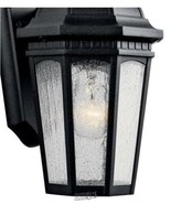 Kichler-Courtyard 11 in. 1-Light Textured Black Outdoor Wall Mount Sconce - £74.52 GBP