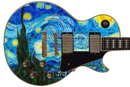Guitar Skin Axe Wrap Pickguard Headstock Van Gogh Starry Night 659 - $27.71+