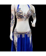 Blue Crystal Belly Dance Costume: Custom Competition Performance Dress - €570,85 EUR