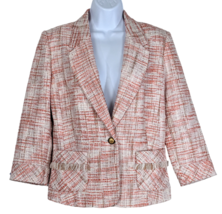 CACHE Women&#39;s Size 10 Tweed Style Lined Blazer Jacket Fringed Pockets - £39.11 GBP