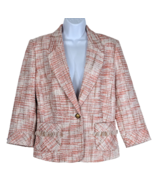 CACHE Women&#39;s Size 10 Tweed Style Lined Blazer Jacket Fringed Pockets - £39.20 GBP
