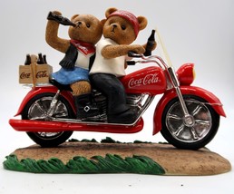 On The Go W/ Coca Cola Motorcycle Bears Sculpture #154 Coke Ltd Ed Decor - $29.99