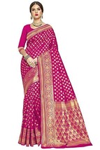 Women Kanchipuram Art Silk Saree &amp; Blouse Wedding Party Daily Indian Wea... - £24.13 GBP