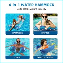 Inflatable Pool Floats - 2 Packs Adult, Multi-Purpose 4-In 1 Water Hammock - £15.09 GBP