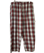 Faded Glory Mens Flannel Pajama Bottoms X-Large Red Plaid 100% Cotton Da... - £9.34 GBP