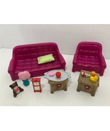 Little Li&#39;l Woodzeez living room furniture accessories baby toys couch s... - £15.45 GBP