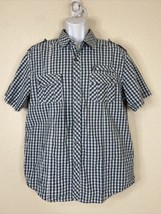 Marc Ecko Men Size L Plaid Button Up Shirt Short Sleeve Pockets - £6.72 GBP