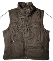Columbia Women XL Outdoor Winter Cold Down Full Zip Vest Quilted Brown - $31.07