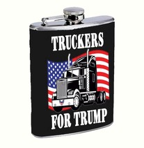 Truckers For Trump 2024 L1 8oz Stainless Steel Flask Drinking Whiskey Li... - £12.58 GBP