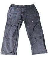 Carhartt B136 BLK Men&#39;s Double Knee Work Jeans Distressed Black 44x30 - £30.36 GBP