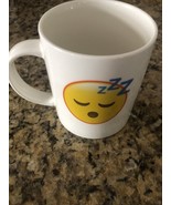 Sleeping emoji coffee mug white fine bone china double sided print - $11.88
