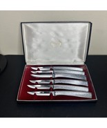 Vintage Carvel Hall Steak Knife Set of 6 Stainless USA Textured Handles ... - $79.74 CAD