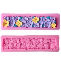 Flower Blossoms Silicone Mold Fondant  Sugar Paste Cake Border Decor - £6.15 GBP