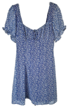 B. Darlin Junior&#39;s Eyelet Puff Sleeve Mini Dress Lined Floral Size 11/12 Blue - £11.81 GBP