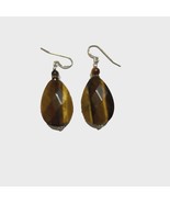 Vntg Retro Glam Boho Sterling Silver Tigers Eye Dangle Earrings w/Shephe... - €12,98 EUR