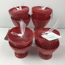 Red Kitchen Set of 8 Plastic 17oz Ice Cream Sundae Bowls Dessert Picnic Pool BBQ - £24.12 GBP